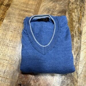 J. Hilburn Wool and Cashmere Blend Sweater Blue Men's Large